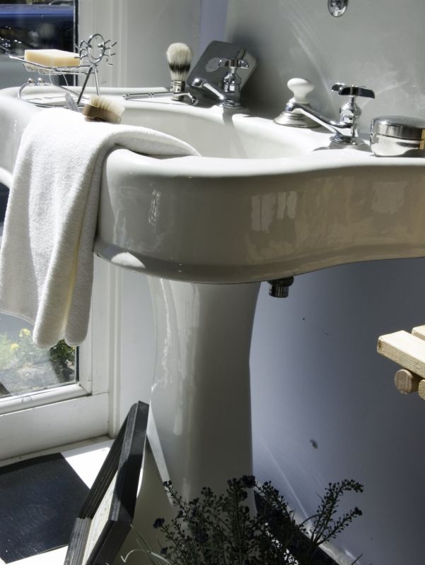 Completed Pedestal Sink Installation
